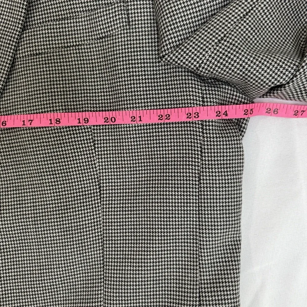 Jos A Bank Men 48L Black White Houndstooth Wool‎ Blazer Sport Coat Two Button